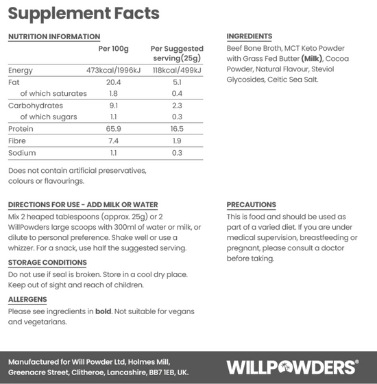 Image Title Willpowders Milk Chocolate Protein Powder - 500g